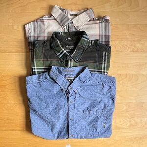 Eddie Bauer Bundle of THREE 100% Cotton Classic Fit Button Downs - Mens XL